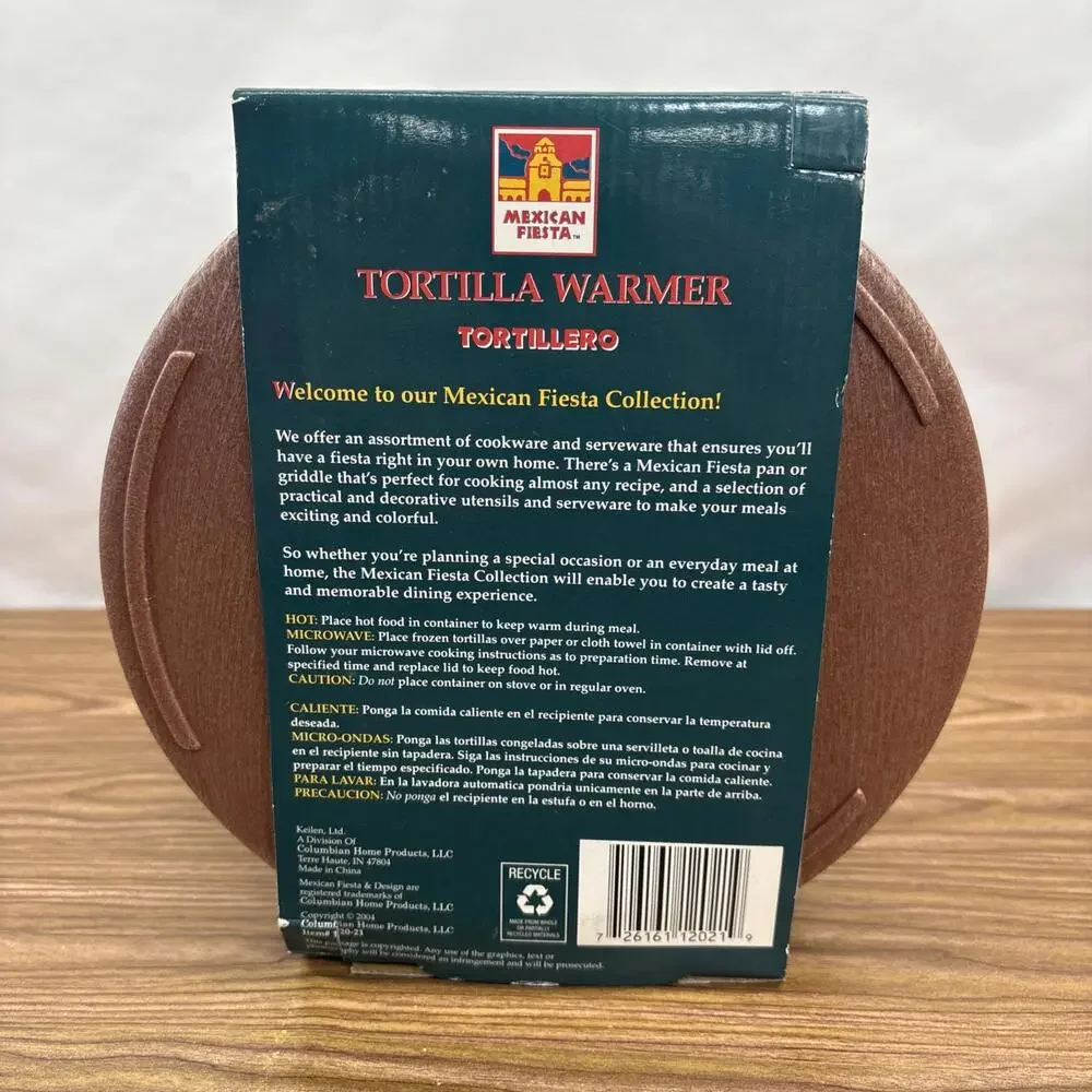 The Original - Mexican Fiesta 8-in. Tortilla Warmer - NEW